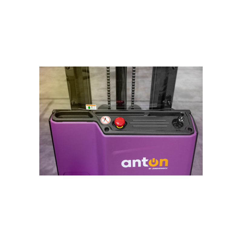Electric Pedestrian Stacker PSM 1.2 | 1200 kg | Li-ion | AntOn by Jungheinrich - width across fork 570 mm